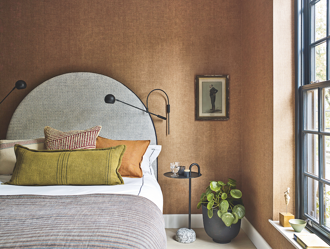Cozy Up Your Bedroom with a Warm Beige Bedside Fabric Wall Lamp