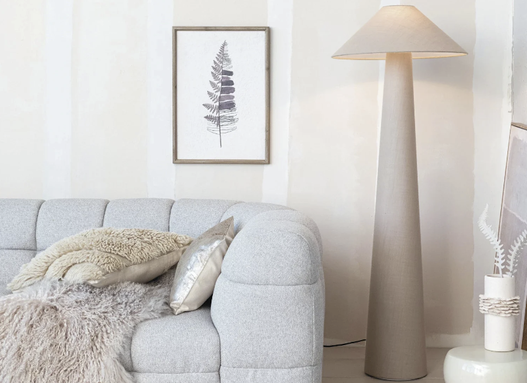 Versatile Linen Shade Floor Lamp for Living Room