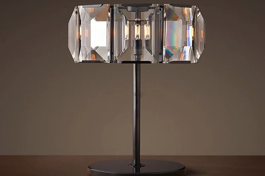 Vintage Charm: Retro Prism Crystal Table Lamp